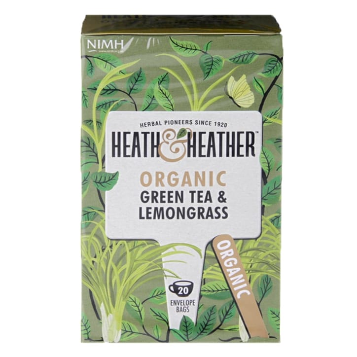 Heath & Heather Organic Green Tea & Lemongrass 20 Tea Bags image 1