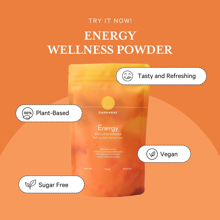 Cannaray Energy Wellness Powder Orange (30 Servings) 150g image 3