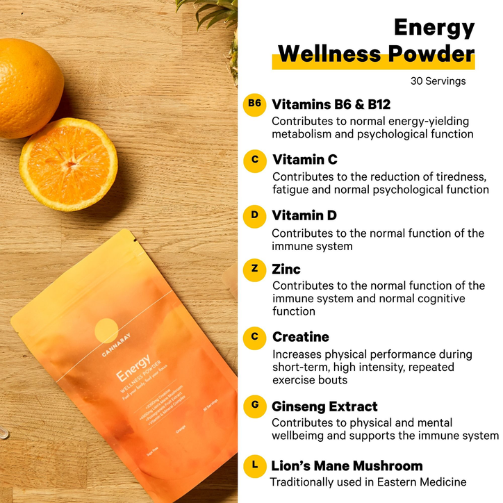 Cannaray Energy Wellness Powder Orange (30 Servings) 150g image 4