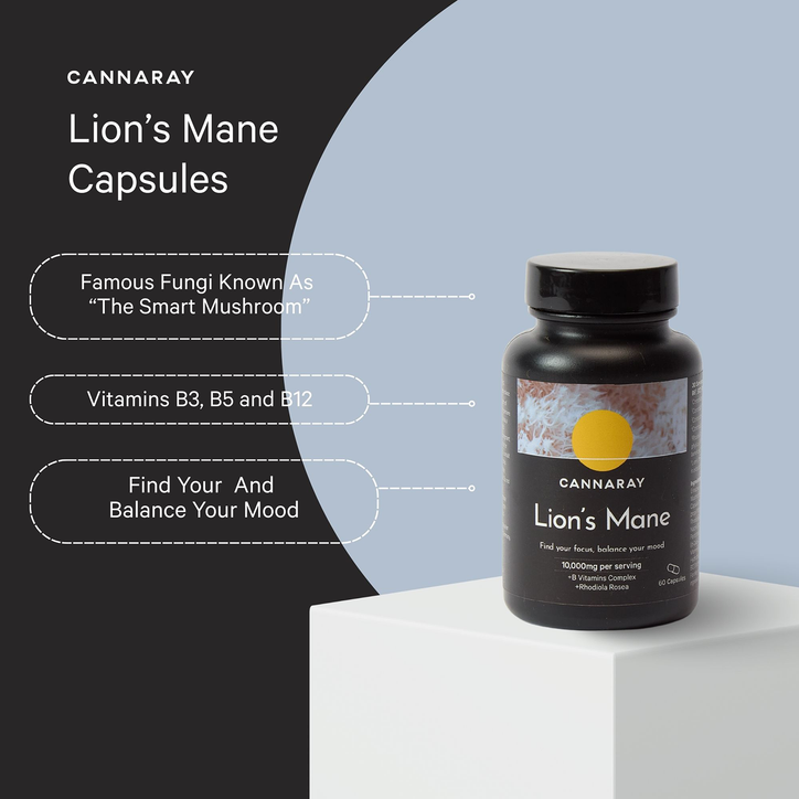 Cannaray Lion's Mane Capsules10,000mg 60 Capsules image 2