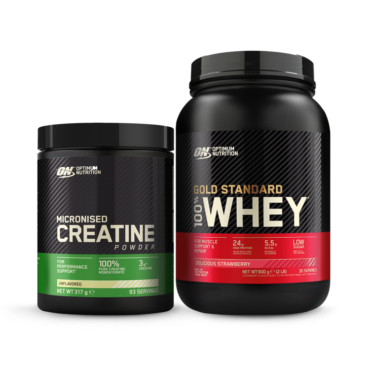 Optimum Nutrition Creatine & Whey Gold Standard Strawberry Bundle image 1
