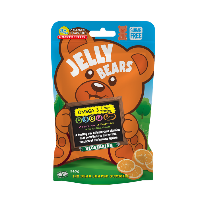 Jelly Bears Omega-3 Orange 120 Gummies image 1
