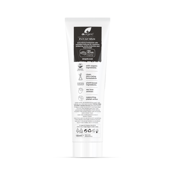 Dr Organic Charcoal Toothpaste 100ml image 5