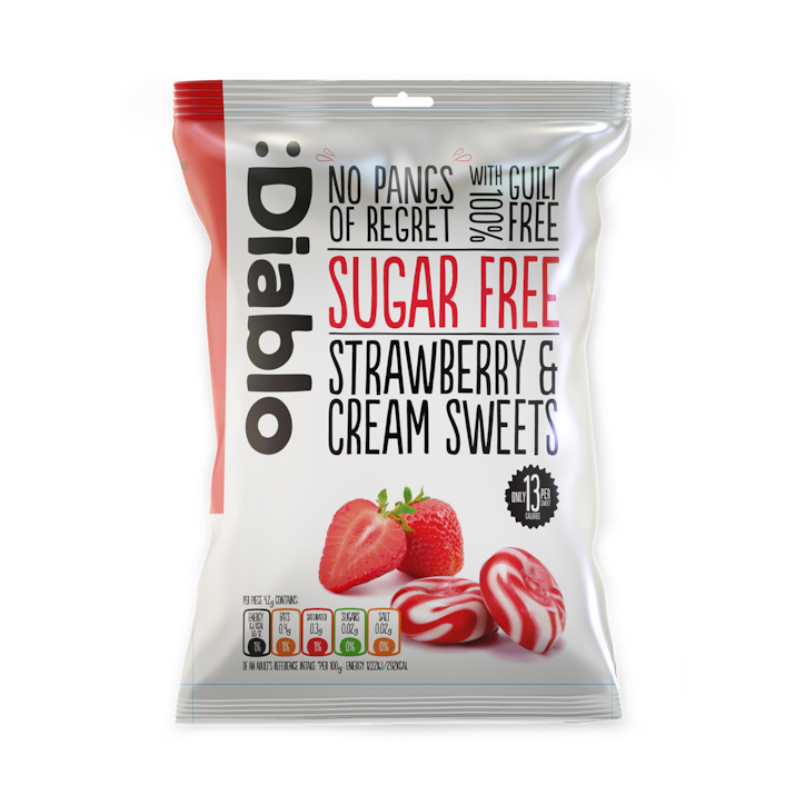 Diablo Sugar Free Strawberry & Cream Sweets 75g image 1