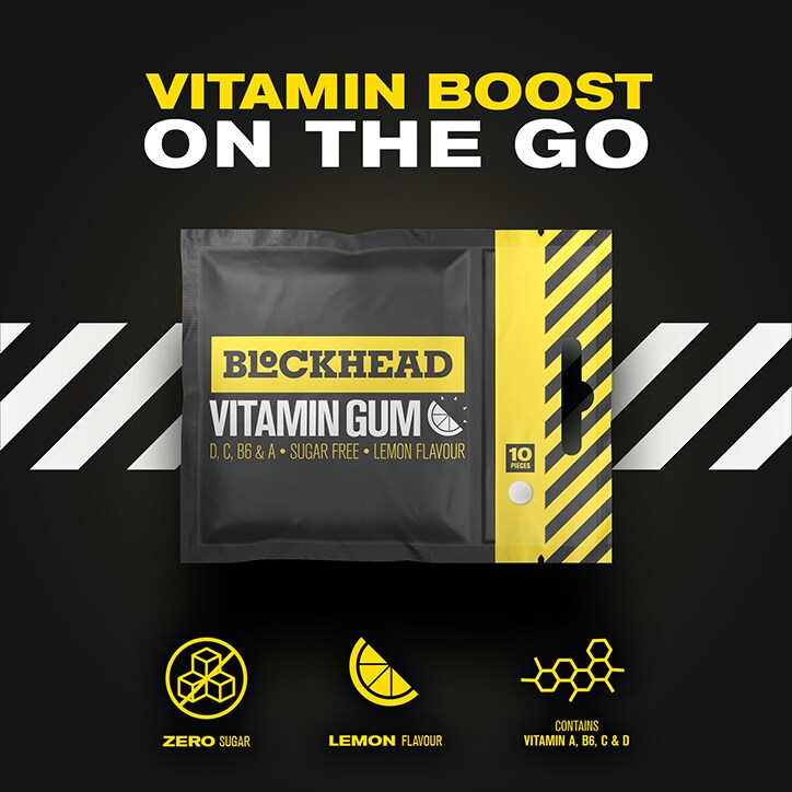 Blockhead Vitamin Gum Lemon 10 Pieces image 2