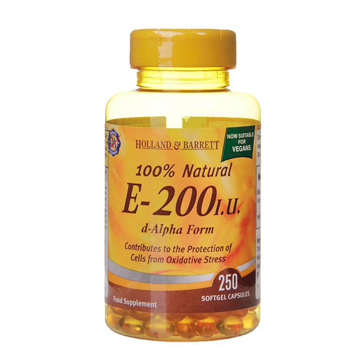 Holland & Barrett Vitamin E 200iu 250 Softgel Capsules-1