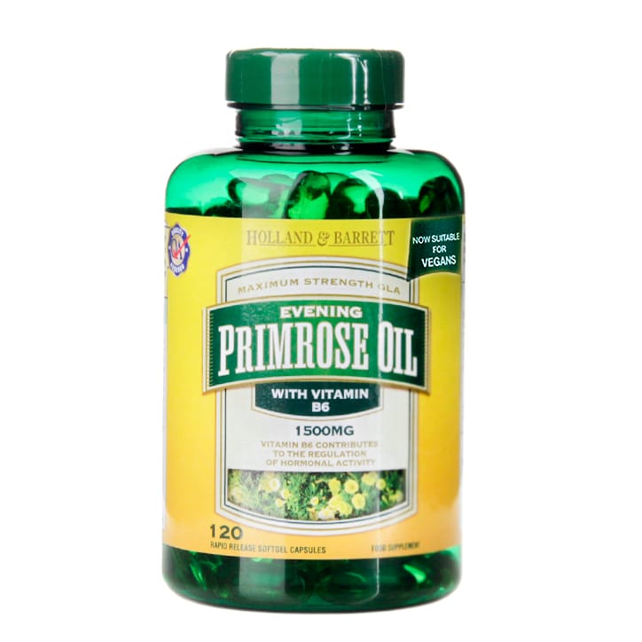 Holland & Barrett Evening Primrose Oil 1500mg Plus Vitamin B6 120 Capsules-1