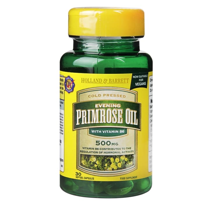 Holland & Barrett Evening Primrose Oil 30 Softgel Capsules 500mg plus Vitamin B6-1