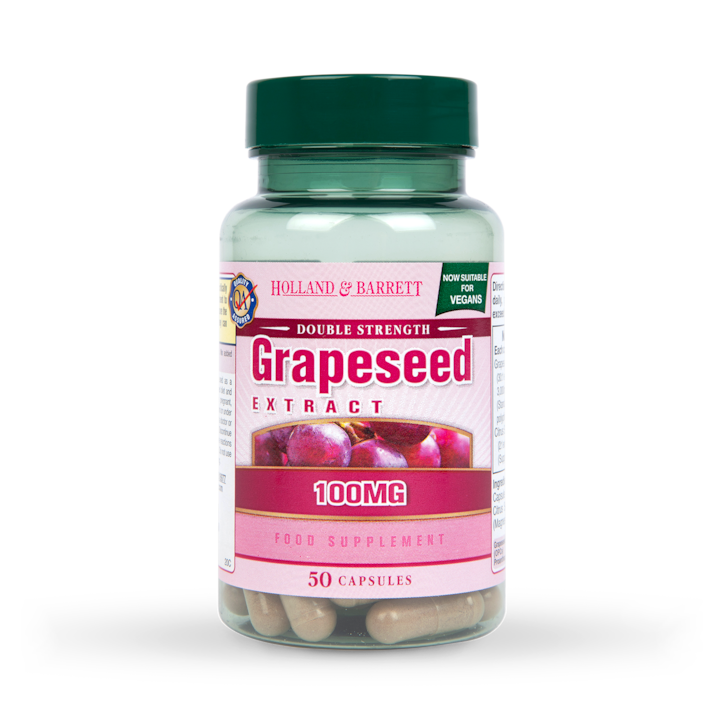 Holland & Barrett Double Strength Grapeseed Extract 100mg 50 Capsules image 1