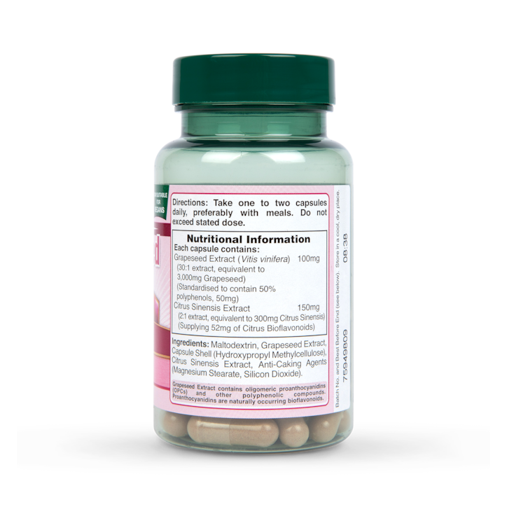 Holland & Barrett Double Strength Grapeseed Extract 100mg 50 Capsules image 3