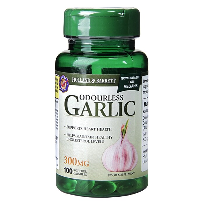 Holland & Barrett Odourless Garlic 300mg 100 Softgel Capsules image 1
