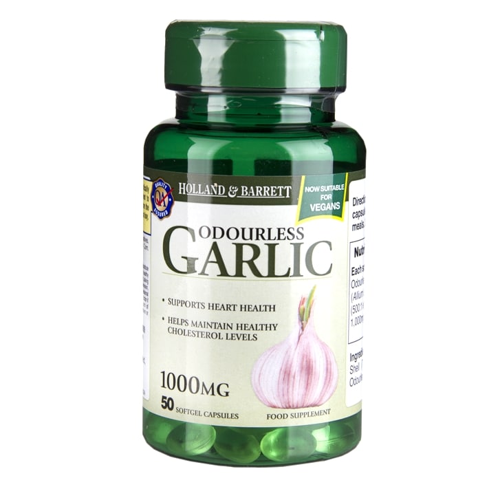 Holland & Barrett Odourless Garlic 1000mg 50 Softgel Capsules-1