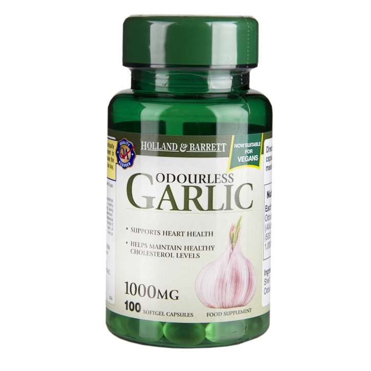 Holland & Barrett Odourless Garlic 1000mg 100 Softgel Capsules image 1