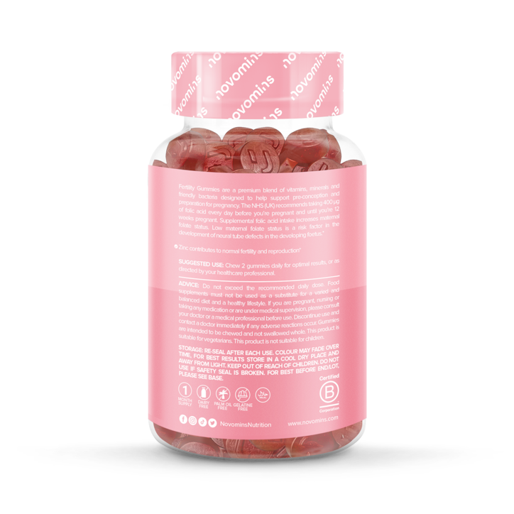 Novomins Fertility Peach-Flavoured 60 Gummies image 2