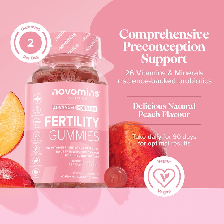Novomins Fertility Peach-Flavoured 60 Gummies image 5