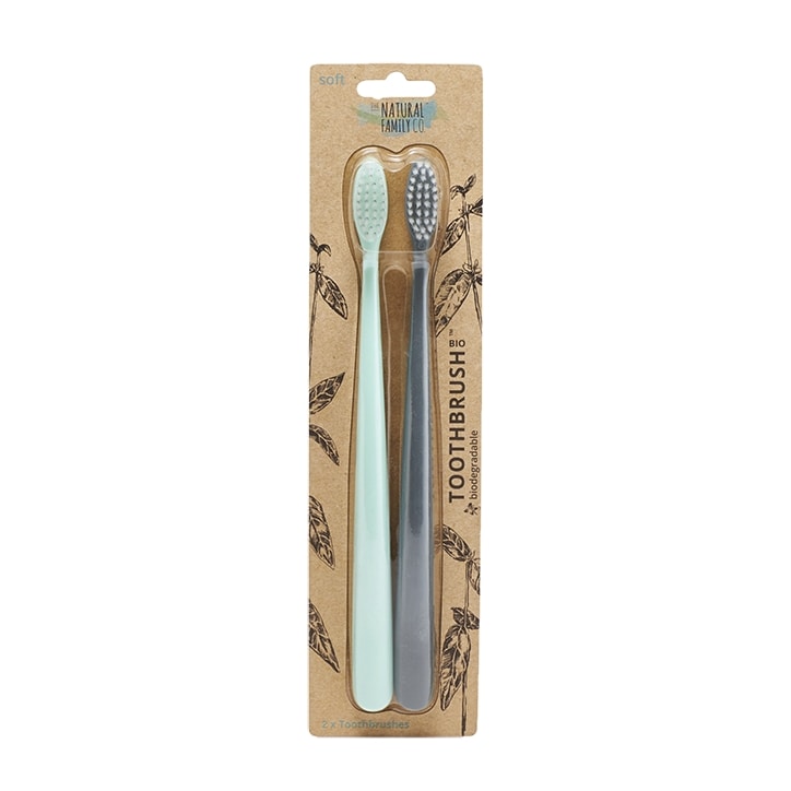 The Natural Family Co. Bio Toothbrush Twin Pack - Rivermint & Monsoon Mist-1