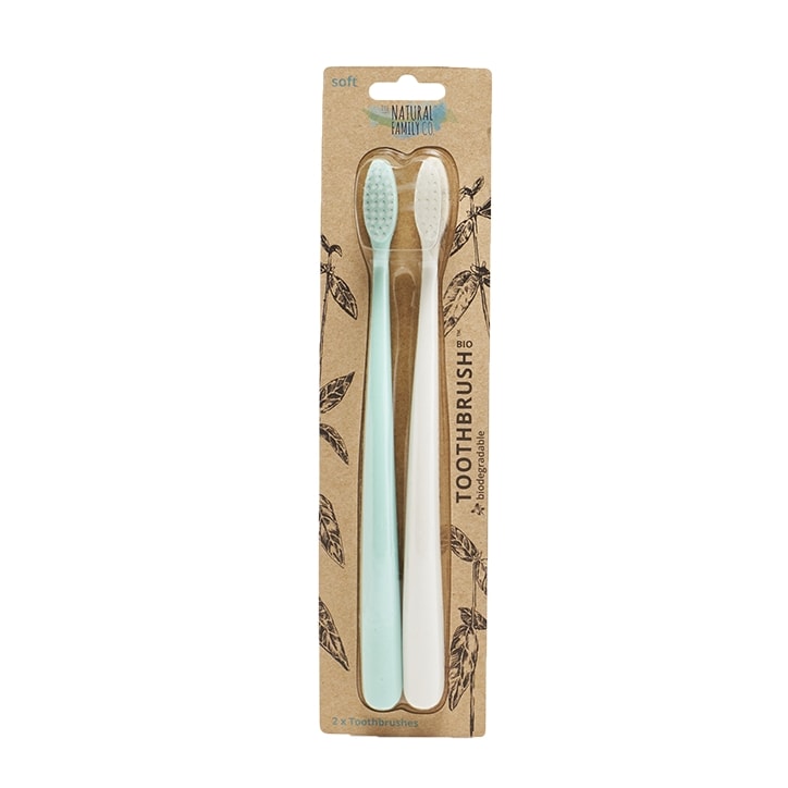 The Natural Family Co. Bio Toothbrush Twin Pack - Rivermint & Ivory Desert-1