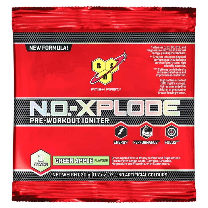 BSN N.O.-Xplode Powder Green Apple 20g image 1