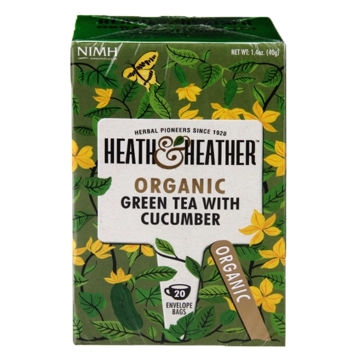 Heath & Heather Organic Green Tea with Cucumber 20 Tea Bags image 1