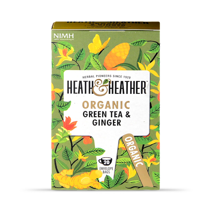 Heath & Heather Organic Green Tea with Ginger 20 Tea Bags image 1