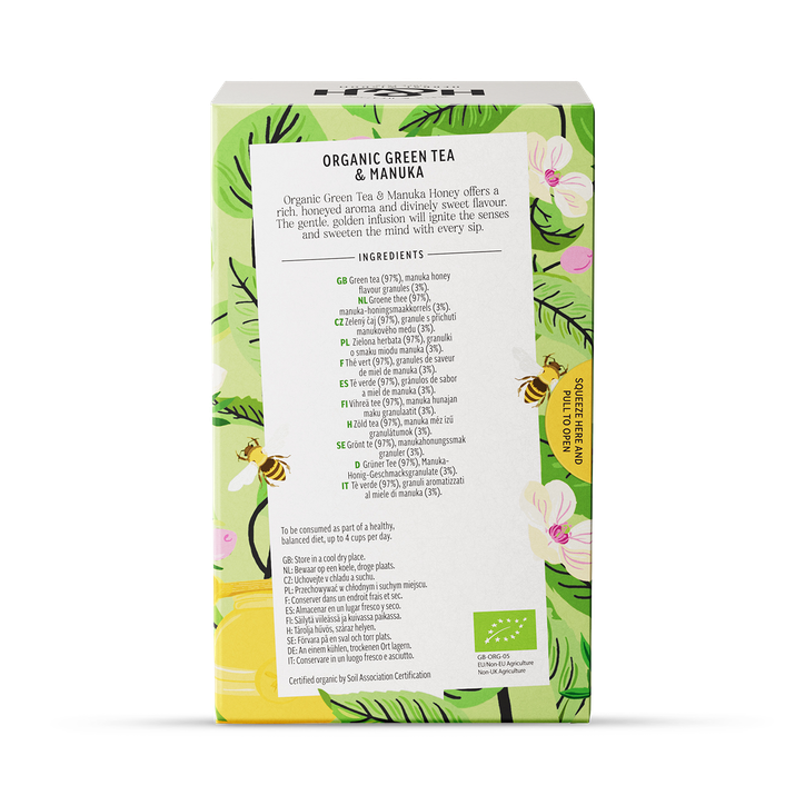 Heath & Heather Organic Green Tea with Manuka 20 Tea Bags image 2