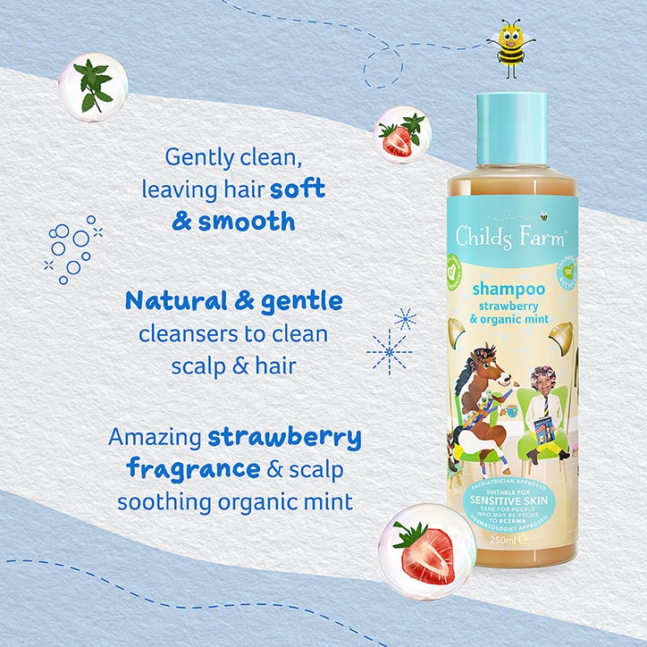 Childs Farm Shampoo - Strawberry & Organic Mint 250ml-4
