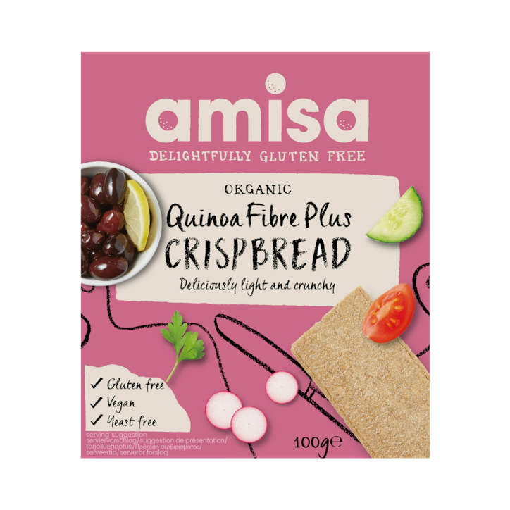 Amisa Organic Gluten Free Quinoa Fibre+ Crispbread 100g image 1