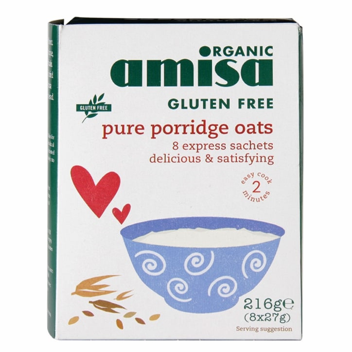 Amisa Organic Gluten Free Express Pure Porridge Oats SachetsPack of 8 image 1