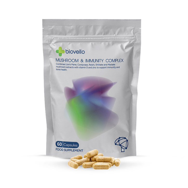 Biovello Mushroom and Immunity Complex - 60 Capsules