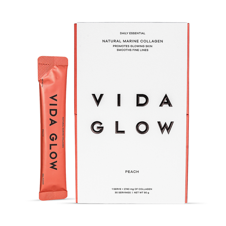 Vida Glow Marine Collagen Peach Food Supplement With Sweetener 30 Sachets image 1