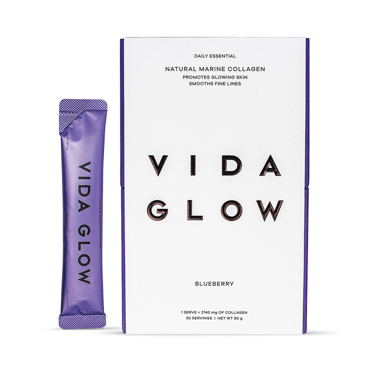 Vida Glow Marine Collagen Blueberry Food Supplement With Sweetener 30 Sachets image 1
