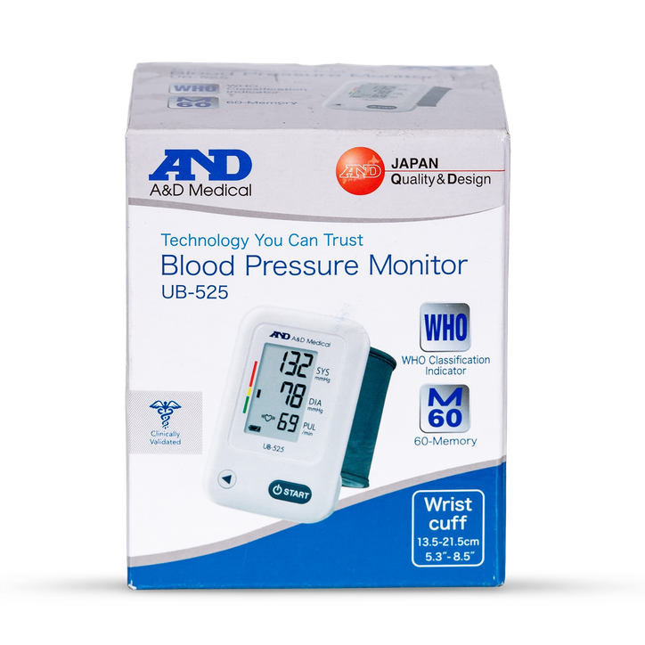 A&D Medical Wrist Blood Pressure Monitor White UB-525