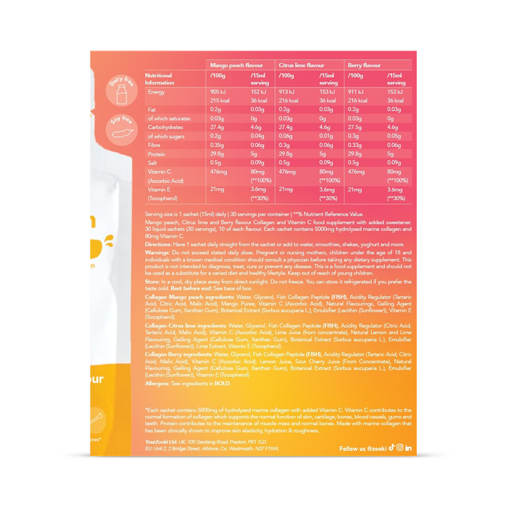 Zooki Marine Collagen 5,000mg Variety Pack 30 Sachets image 2