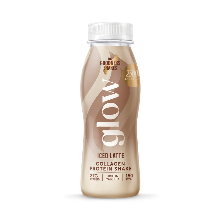 For Goodness Shakes Glow Collagen 27g Protein Shake Iced Latte 250ml