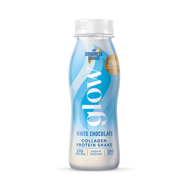 For Goodness Shakes Glow Collagen 27g Protein Shake White Chocolate 250ml
