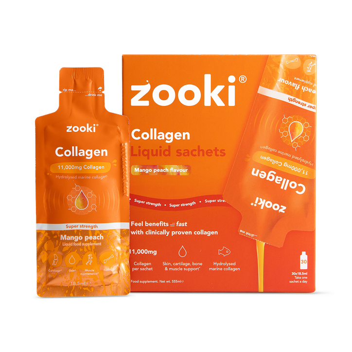 Zooki Peach Super Strength Marine Collagen 11,000Mg Mango Flavour 30 Sachets