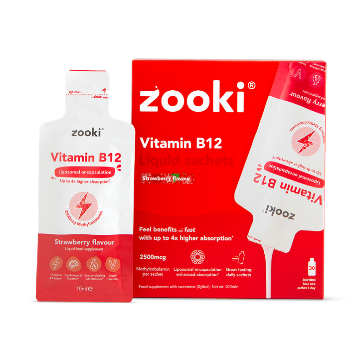 Zooki Liposomal Vitamin B12 2500mcg Strawberry 2500 mcg 30 Sachets