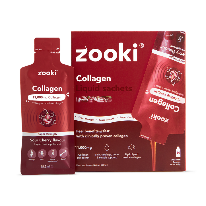 Zooki Super Strength Marine Collagen 11,000mg Sour Cherry Flavour 30 Sachets