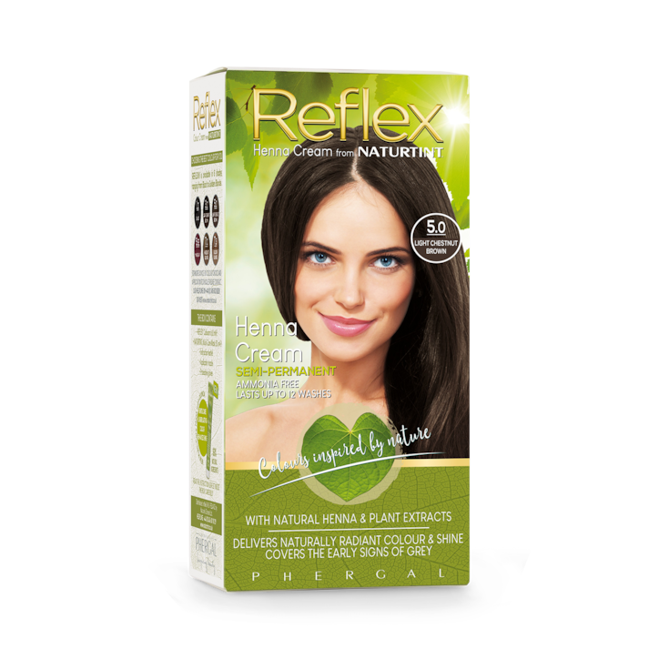 Naturtint Reflex Semi-Permanent Henna Cream Hair Colour 5.0 (Light Chestnut Brown) image 1