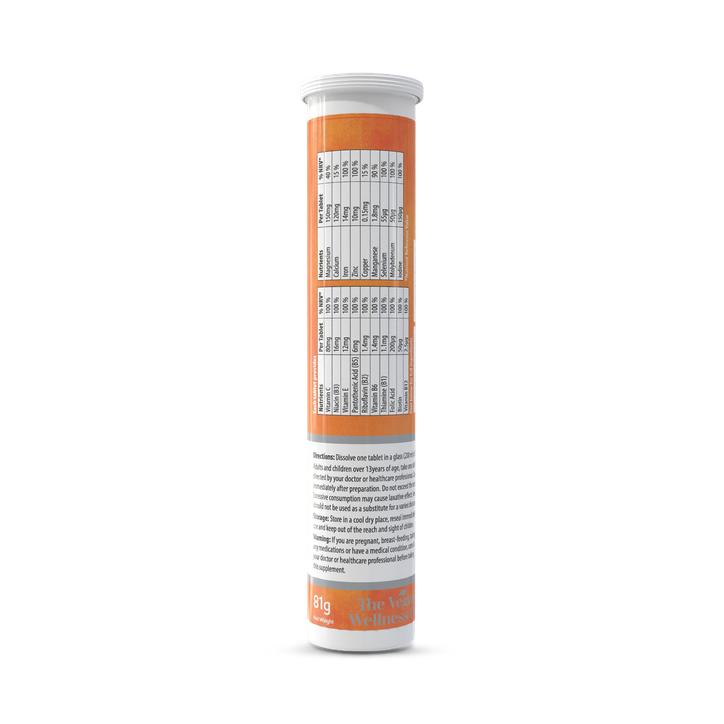 The Vegan Wellness Co. Multivitamin With Ginseng 20 Orange & Passionfruit Flavour Effervescent Tablets image 2