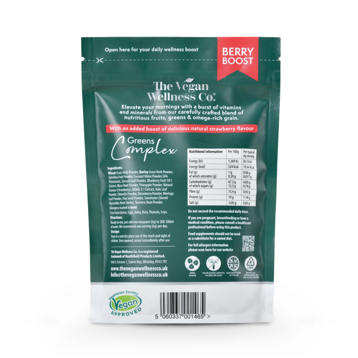 The Vegan Wellness Co. Greens Complex Berry Boost 180G image 2