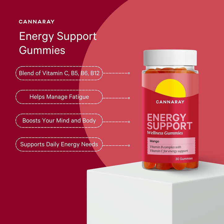 Cannaray Energy Support Mango Flavour 30 Gummies image 2
