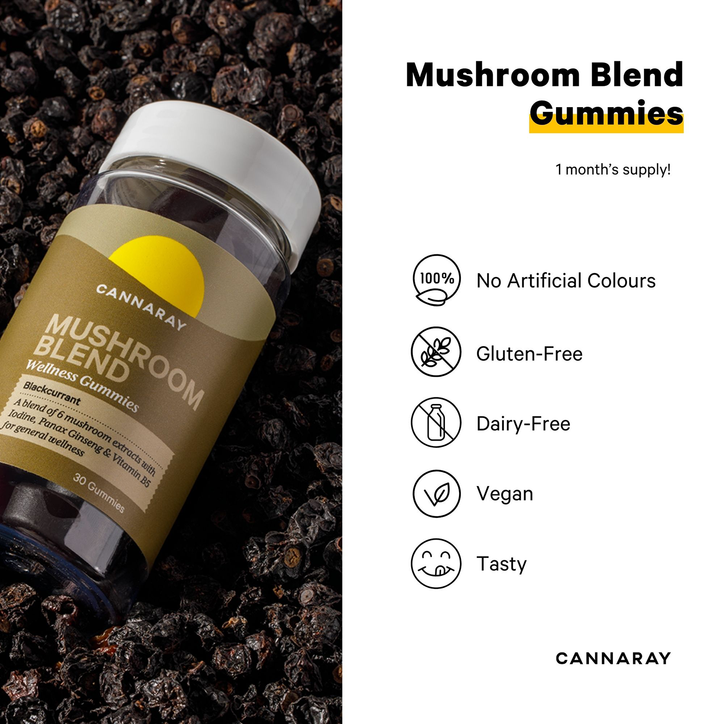 Cannaray Mushroom Blend Blackcurrant Flavour 30 Gummies image 4