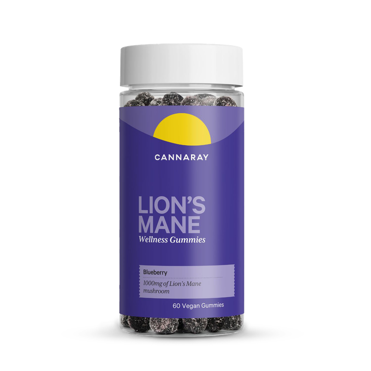Cannaray Lions Mane Blueberry Flavour 60 Gummies 1000mg image 1