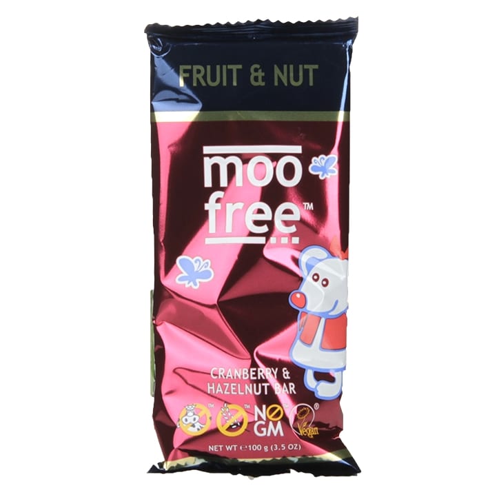 Moo Free Organic Bar Cranberry & Hazelnut 100g-1