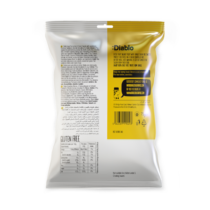 Diablo Sugar Free Lemon & Cream Sweets 75g image 2