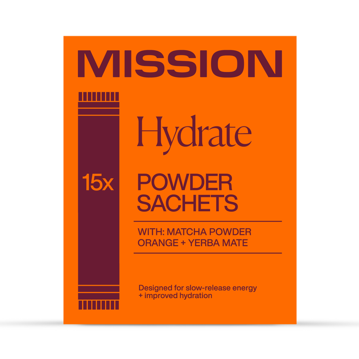 Mission Hydrate Matcha Powder (Orange & Yerba Maté) 15 Sachets image 1