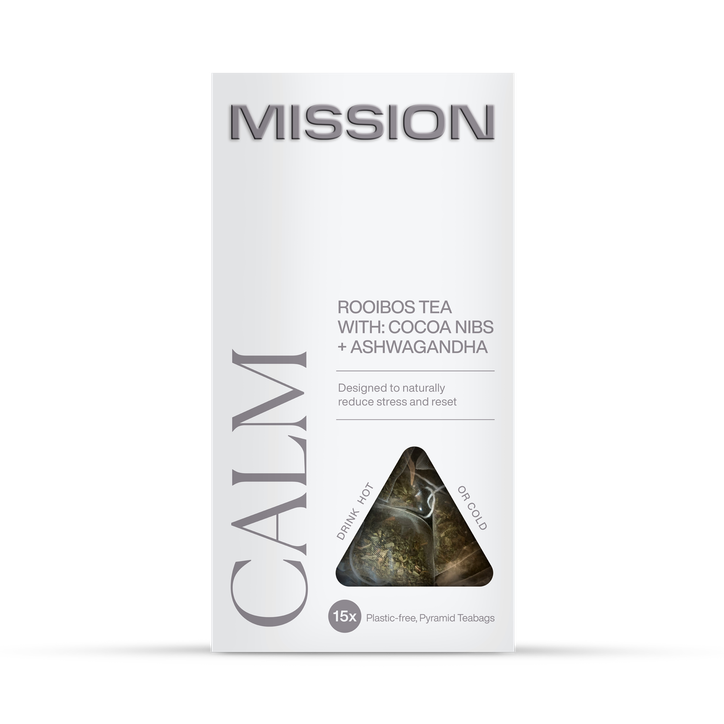 Mission Calm Rooibos Tea (Cocoa Nibs & Ashwagandha) 15 Tea Bags image 1