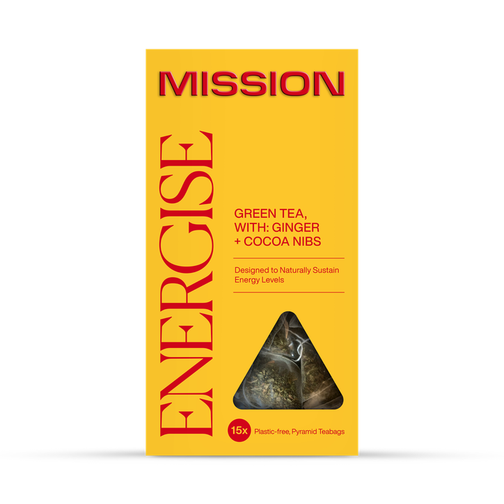 Mission Energise Green Tea (Cocoa Nibs & Ginger) 15 Tea Bags image 1