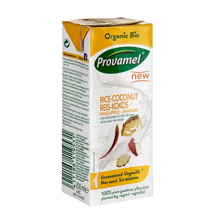 Provamel Organic Rice, Coconut & Pineapple Drink Unsweetened 200ml image 1